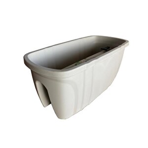 Sy-5710 Opal Balkon Küpeşte Saksı 15 Litre Kirli Beyaz 4 Adet