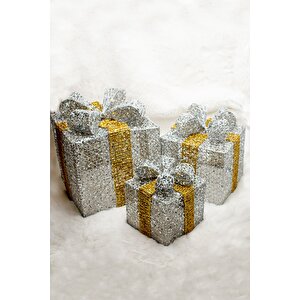 Walke Yılbaşı Çam Ağacı Hediye Paketi Küçük Boy Gümüş-sarı