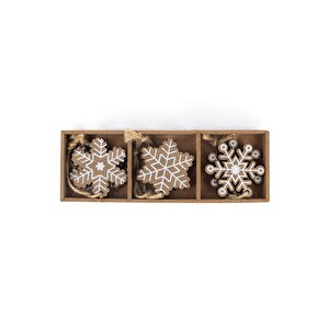 6lı Kar Tanesi 8 Cm Yılbaşı Süs
