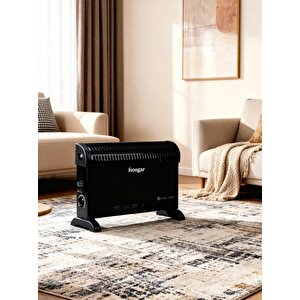 German Ch-2000 Black Homojen Teknoloji Yeni Nesil Sessiz Konvektör Isıtıcı Düşük Tüketim