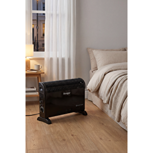 Hoogar German Ch-2000 Black Homojen Teknoloji Yeni Nesil Sessiz Konvektör Isıtıcı Düşük Tüketim