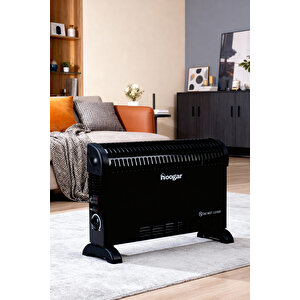 Hoogar German Ch-2000 Black Homojen Teknoloji Yeni Nesil Sessiz Konvektör Isıtıcı Düşük Tüketim