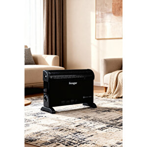 Hoogar German Ch-2000 Black Homojen Teknoloji Yeni Nesil Sessiz Konvektör Isıtıcı Düşük Tüketim