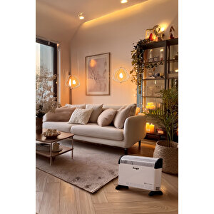 Hoogar German Ch-2000 White Homojen Teknoloji Yeni Nesil Sessiz Konvektör Isıtıcı Düşük Tüketim