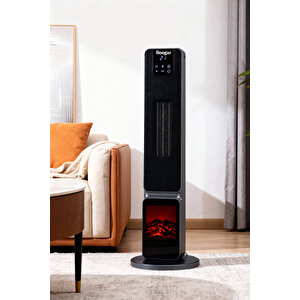 German 2701 L Grey Oled Şömineli Ekran Dijital Göstergeli Kule Tipi Seramik Fanlı Isıtıcı