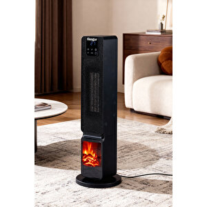 German 2701 L Siyah Oled Şömineli Ekran Dijital Göstergeli Kule Tipi Seramik Fanlı Isıtıcı