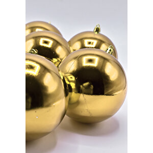 Waldern 6 Lı 10 Cm Parlak Yılbaşı Ağacı Süsü Cici Top Gold