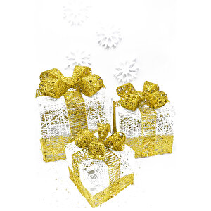 Yılbaşı Çam Ağacı Hediye Paketi 3lü Set Küçük-orta-büyük Dekoratif Süs