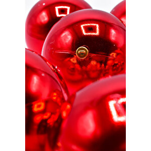 Waldern 6 Lı 10 Cm Parlak Yılbaşı Ağacı Süsü Cici Top Kırmızı