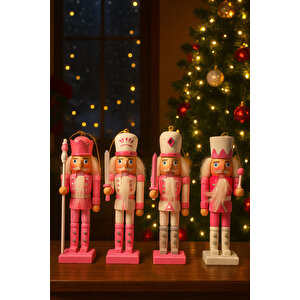 Premium Collection 4'lü 13,5 Cm Kurşun Asker Seti Dekoratif Yılbaşı Süsü