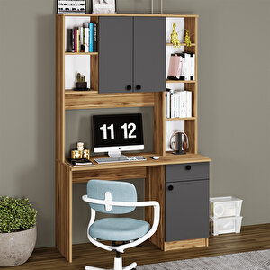 Nehir Çekmeceli Dolaplı Raflı Çalışma Masası Bilgisayar Masası Nhr06