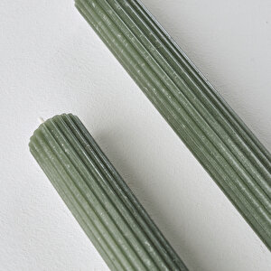 Noir Şamdan Mum 2'li Yeşil (25x2 Cm) Yeşil