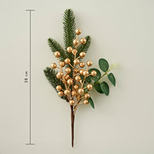 Christmas Yılbaşı Dal Çiçek Gold (38 cm)