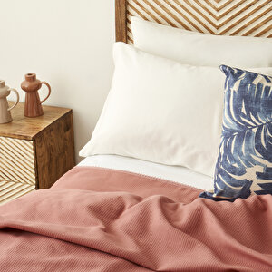 %100 Pamuk Feel Tek Kişilik Waffle Pike Gülkurusu (150x220 Cm) Gülkurusu