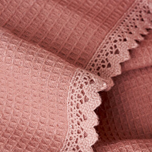 %100 Pamuk Feel Tek Kişilik Waffle Pike Gülkurusu (150x220 Cm) Gülkurusu