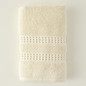 %100 Pamuk Peggy Yüz Havlusu Krem (50x90 Cm) Krem Krem