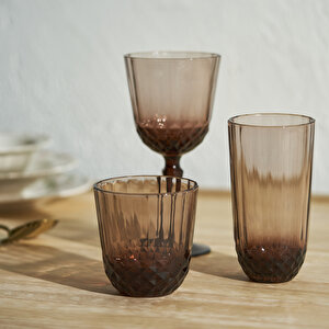 Colore Kesme Kadeh 2'li Kahverengi (310 Cc)