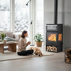 Dks-15 Katı Yakıt Sobası | Şömine Görüntülü Odun Sobası