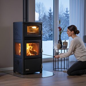 Rehome Dks-19 Katı Yakıt Sobası | Fırınlı |şömineli Odun Sobası