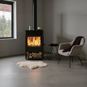 Dks-12 Katı Yakıt Sobası | Üç Camlı Şömineli Odun Sobası