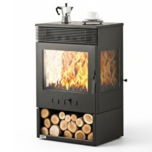 Rehome Dks-12 Katı Yakıt Sobası | Üç Camlı Şömineli Odun Sobası