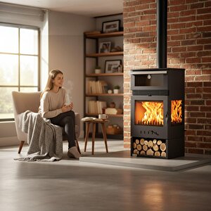 Rehome Dks-15 Katı Yakıt Sobası | Şömineli Fanlı Odun Sobası