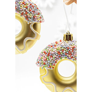 Premium Collection 3lü Donut Yılbaşı Süs 8 Cm