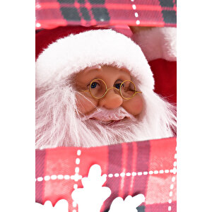 Waldern Premium Collection Müzikli Noel Babalı Hediye Kutusu Yılbaşı Dekoratif Süs