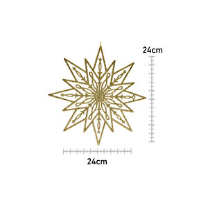 Waldern Premium 2li Simli Yıldız Xxl 24 Cm Yılbaşı Süsü