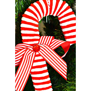 Waldern Premium Collection Luxury Fiyonklu Şeker Kamışı Süs Dekoratif Yılbaşı Süsü