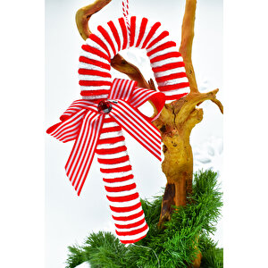 Premium Collection Luxury 2li Şeker Kamışı Süs Dekoratif Yılbaşı Süsü 18cm