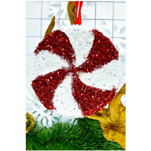 Waldern Premium Collection 2'li Parlak Şeker Süs Dekoratif Yılbaşı Süsü 14 Cm