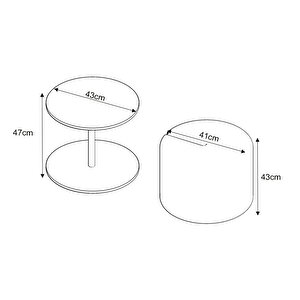 Vexana Puflu Yan Sehpa – Saklanabilir Puflu Servis Sehpası, Ahşap Siyah