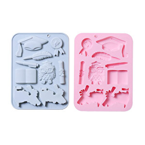 Silikon Mezuniyet Temalı Çikolata Ve Jelibon Kalıbı 9 Lu