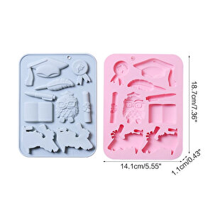 Silikon Mezuniyet Temalı Çikolata Ve Jelibon Kalıbı 9 Lu