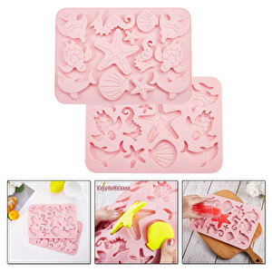 Silikon 13 Farklı Deniz Canlıları Figürleri Çikolata Ve Jelibon Kalıbı