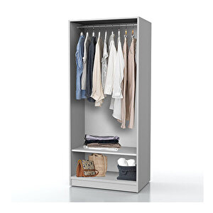 Beyaz Panjur 2 Kapaklı Gardırop Mnt220