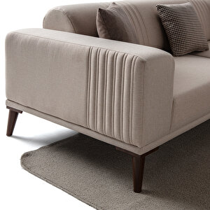 Edsy Home Regnar 3+1 Koltuk Takımı Sütlü Kahve - Kahverengi