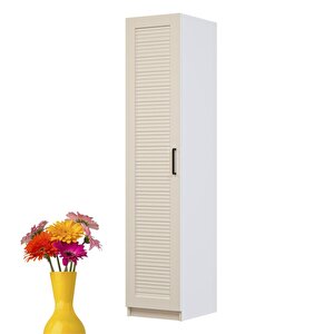 Mnt120-beyaz Tek Panjur Kapaklı Gardırop Tek Kapaklı