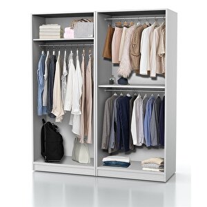 Beyaz Panjur 4 Kapaklı Gardırop Mnt420