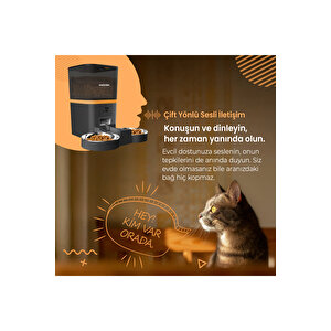 Qq009ds-wf009l-w Akıllı Mama Kabı Kameralı, Kedi Su Sebili Çelik 2 Li Set (haustier Tr Garantili)
