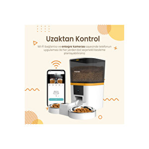 Qq005-dual Kameralı Akıllı Otomatik Kedi Mama Kabı Beyaz (hausti̇er Türki̇ye Garanti̇li̇)