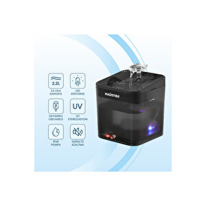 Wf004 Akıllı Kedi Su Sebili App Kontrol Siyah Türki̇ye Garanti̇li̇