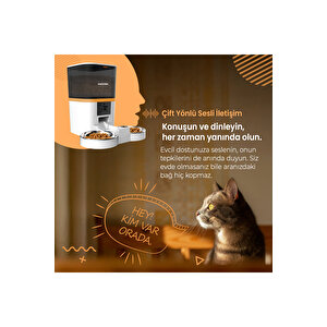 Qq009-dual Fhd Kameralı, Akıllı Otomatik Kedi Mama Kabı Beyaz Türki̇ye Garanti̇li̇