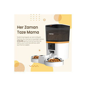 Qq009-dual Fhd Kameralı, Akıllı Otomatik Kedi Mama Kabı Beyaz Türki̇ye Garanti̇li̇