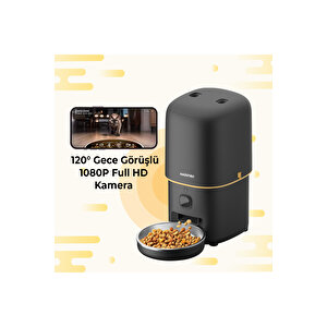 Pf05 Fhd Kameralı Görüş Akıllı Otomatik Kedi Mama Kabı Siyah Türki̇ye Garanti̇li̇