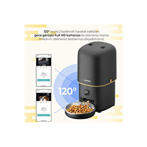 Pf05 Fhd Kameralı Görüş Akıllı Otomatik Kedi Mama Kabı Siyah Türki̇ye Garanti̇li̇