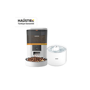 Qq005b-wf013 Akıllı Mama Kabı,kedi Serami̇k Su Pınarı 2 Li Kameralı Set Tr Garantili