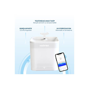Wf004 Akıllı Kedi Su Sebili,su Pınarı, Uv Su Filtrelemeli - Smart Wifi - App