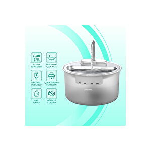 Wf009ls Otomatik Kedi Su Çeşmesi,su Sebili, Su Pınarı 4lt , Çelik Üst Tabla, Bpa İçermez